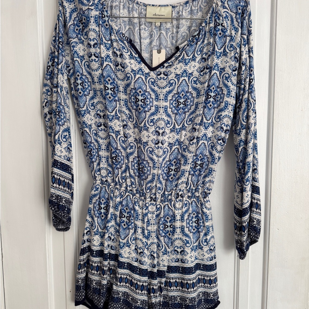 NWT Blue Paisley Women's Romper